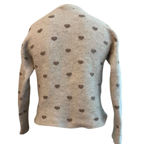 Splendid Ladies Small Gray Heart Sweater Crewneck Cotton Cropped Wool Soft $168 - Picture 2 of 6